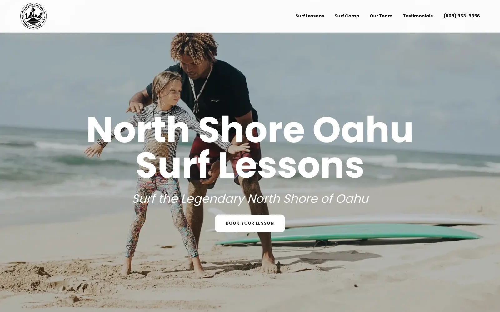The Island Style Surf School website